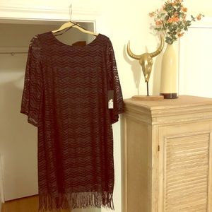 Boutique Black Sparkle Fringe Dress NWT